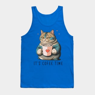 IT'S COFEE TIME CAT Tank Top